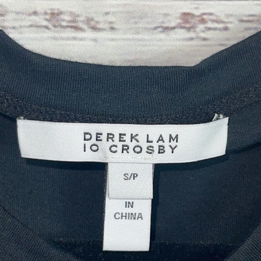 10 Crosby Derek Lam Black Mini Dress with Pastel Polka Dots - Picture 6 of 9